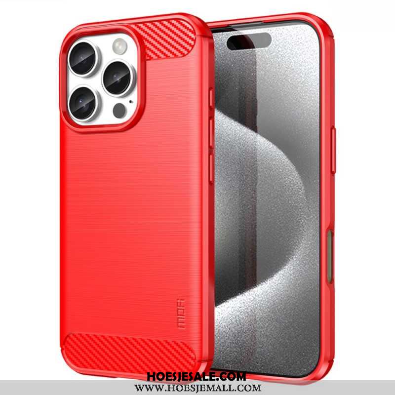 Case Hoesje iPhone 16 Pro Max Telefoonhoesje Mofi Geborstelde Koolstofvezel