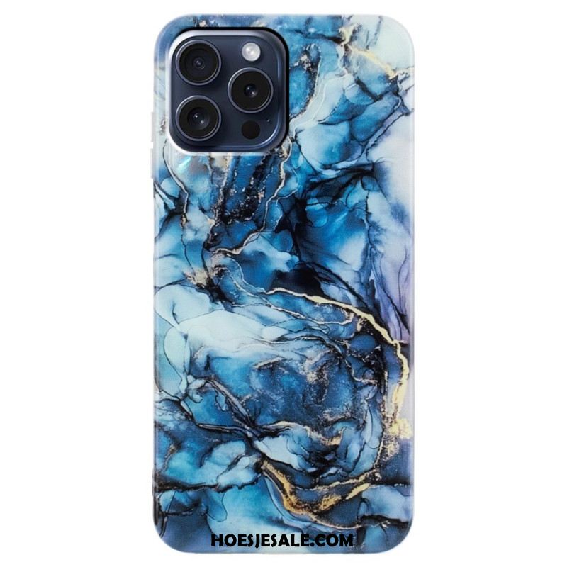 Case Hoesje iPhone 16 Pro Telefoonhoesje Gemarmerd Patroon