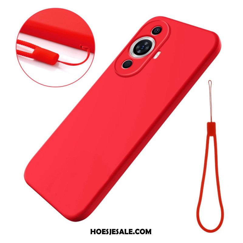 Cover Hoesje Huawei Nova 11 Pro Telefoonhoesje Vloeibare Siliconen Band