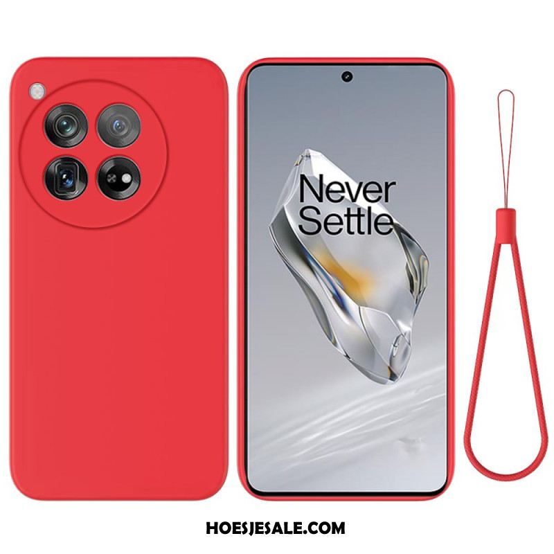 Cover Hoesje Oneplus 12 5g Telefoonhoesje Vloeibare Siliconen Band