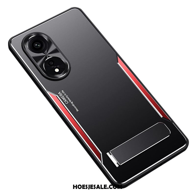 Cover Hoesje Oppo A98 5g Telefoonhoesje Metaaleffect Met Ondersteuning