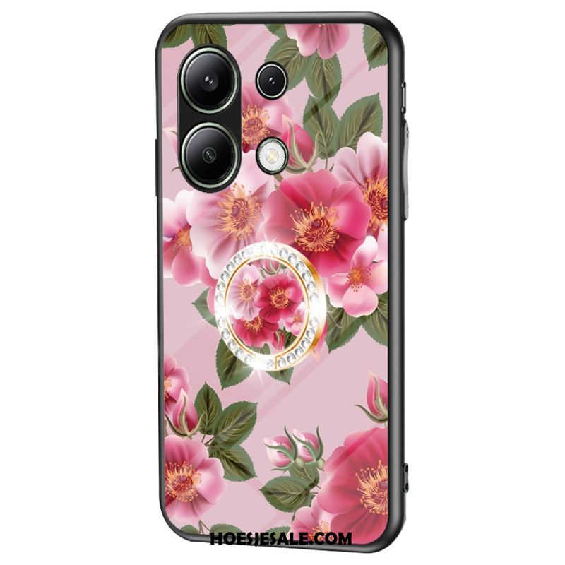 Cover Hoesje Xiaomi Redmi Note 13 4g Telefoonhoesje Ringhouder Met Bloemen