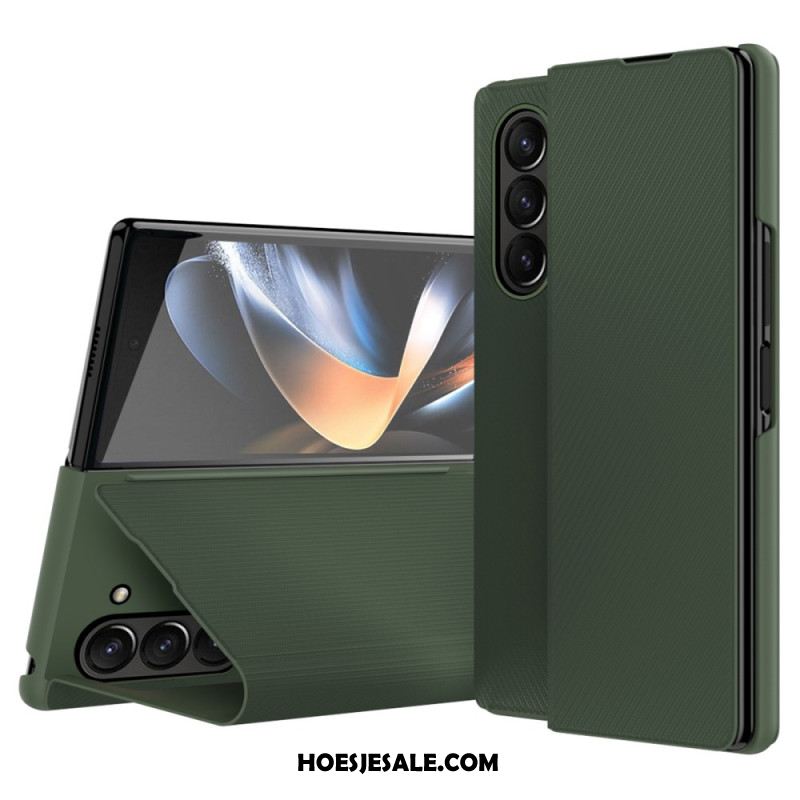 Cover Samsung Galaxy Z Fold 6 Ondersteuning Met Leereffect