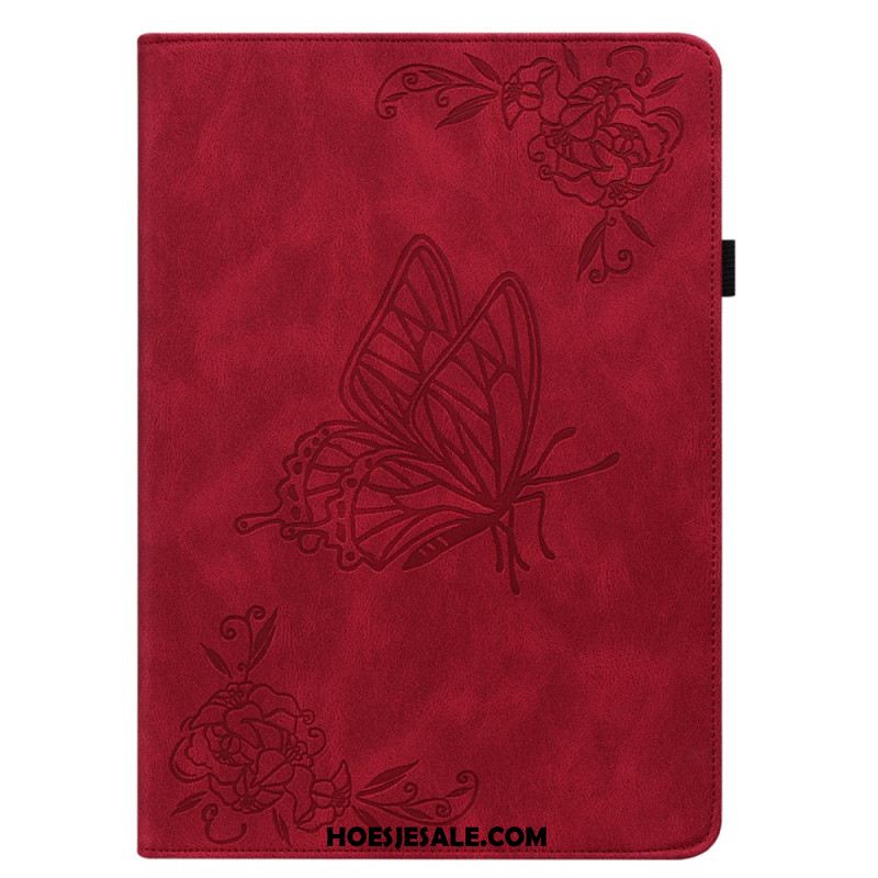 Cover Voor Samsung Galaxy Tab S9 Fe Vlinders En Bloemen