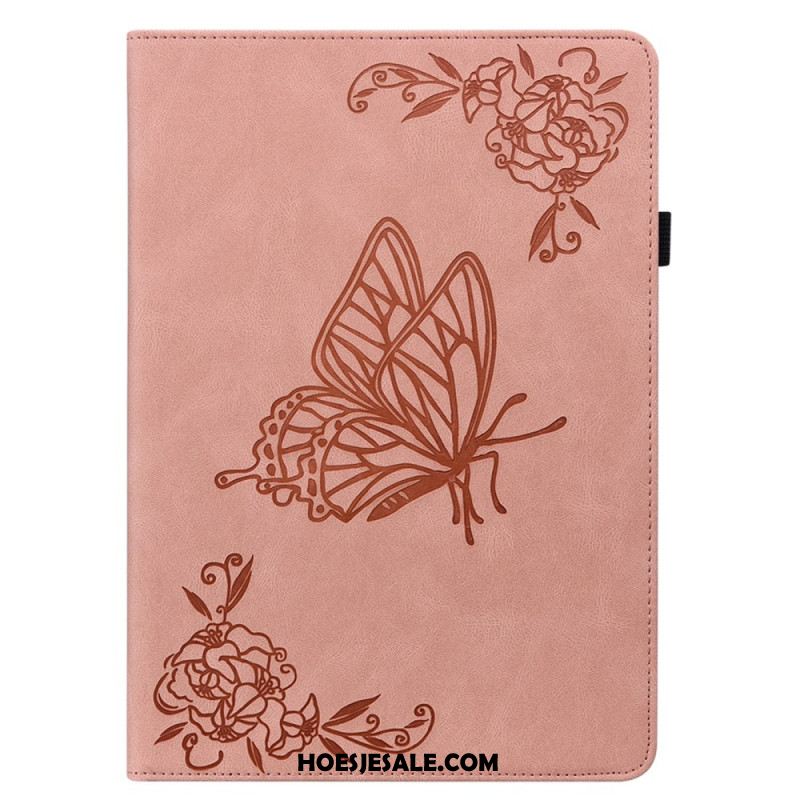 Cover Voor Samsung Galaxy Tab S9 Fe Vlinders En Bloemen