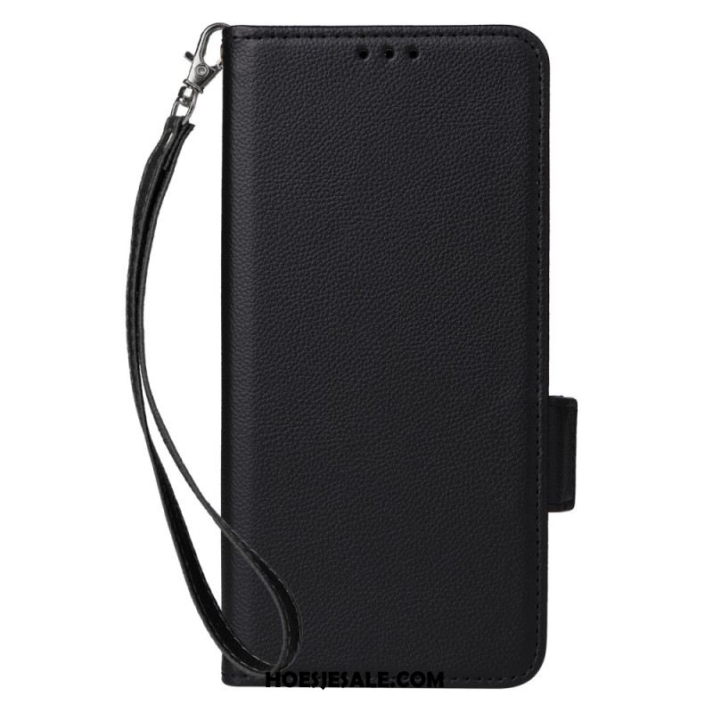 Flip Case Leren Oppo Reno 12 5g Finesse Leereffect Met Riem