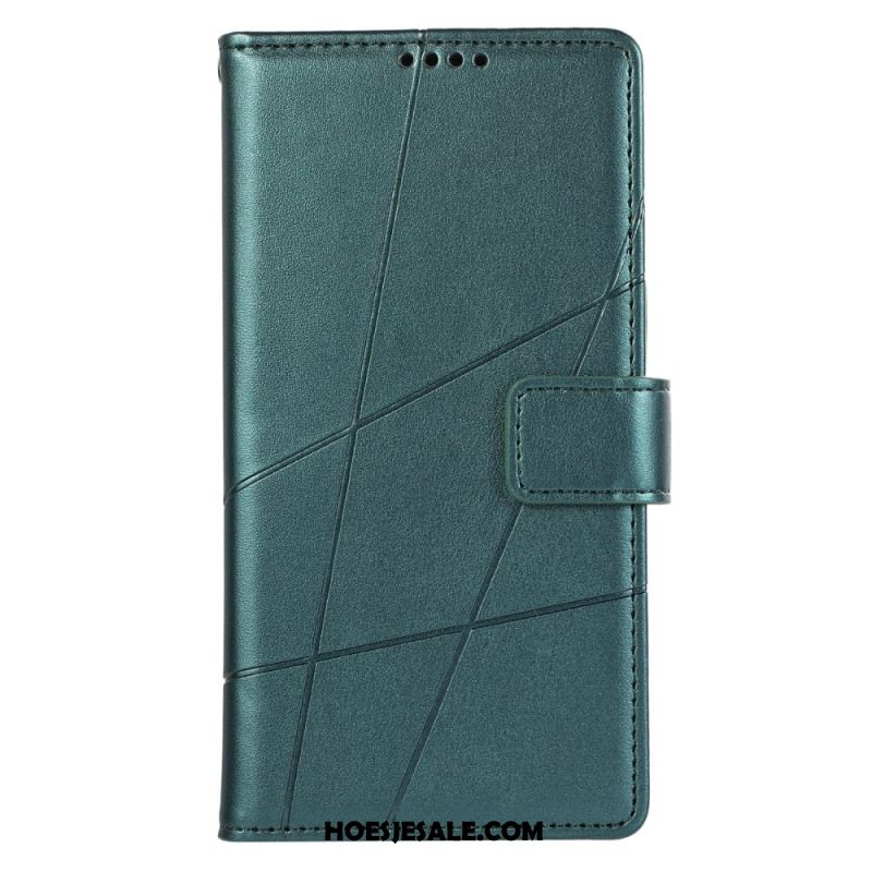 Flip Case Leren Oppo Reno 12 Pro 5g Lijnen