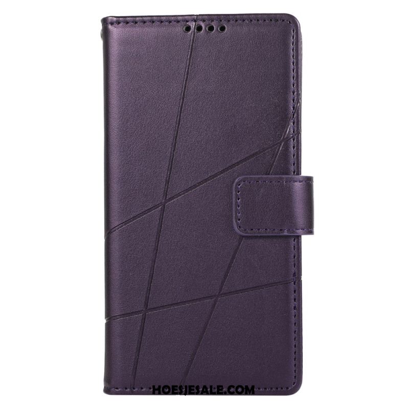 Flip Case Leren Oppo Reno 12 Pro 5g Lijnen