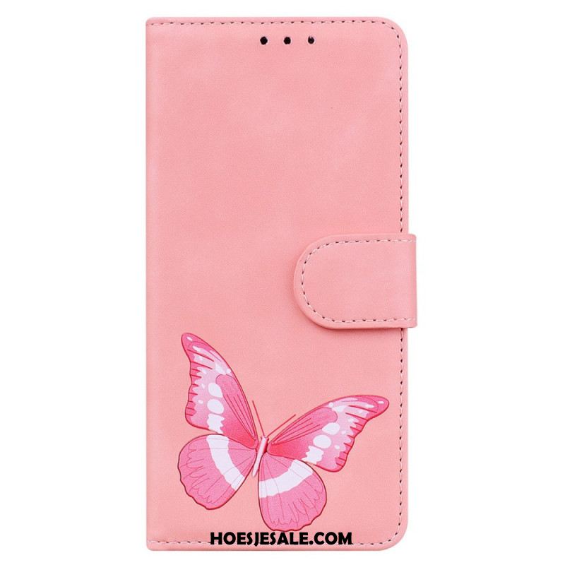 Flip Case Leren Oppo Reno 12f 5g Vlinder