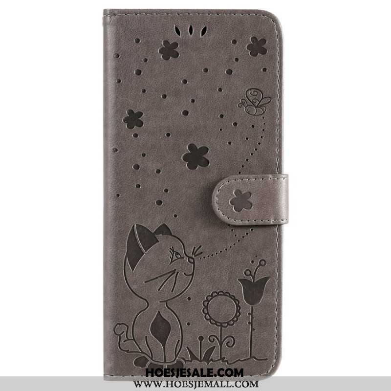 Flip Case Leren Samsung Galaxy S24 Fe Kat En Bij