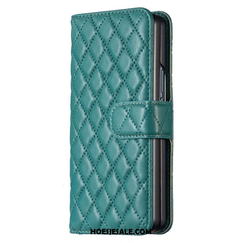 Flip Case Leren Samsung Galaxy Z Fold 6 Gewatteerd