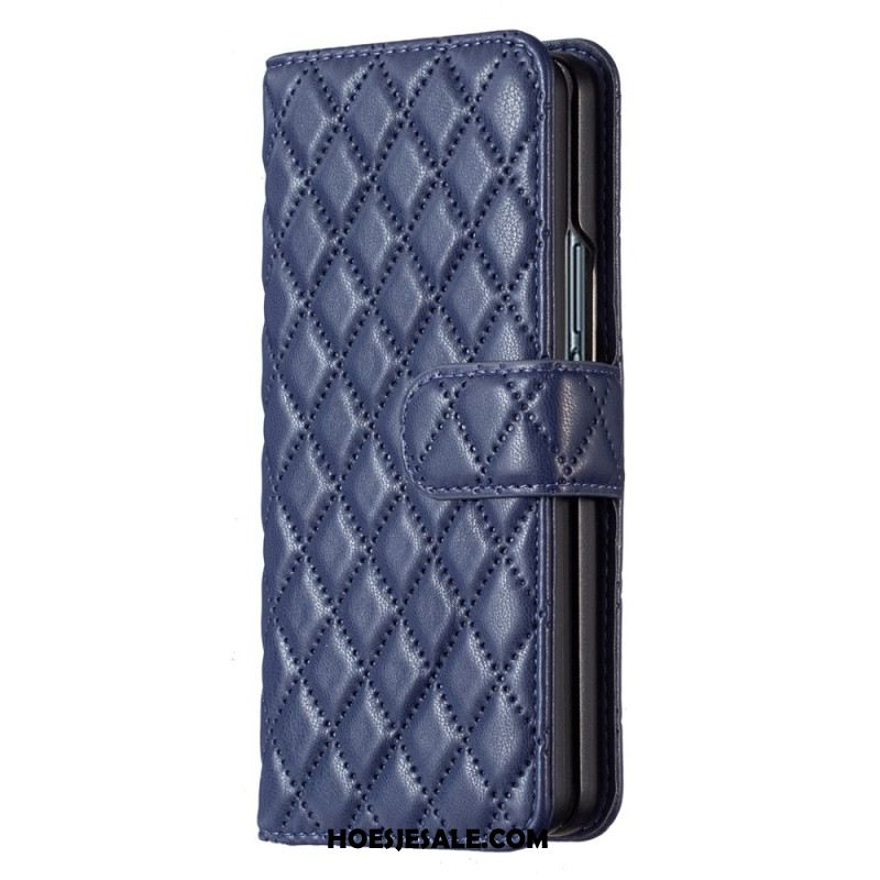 Flip Case Leren Samsung Galaxy Z Fold 6 Gewatteerd