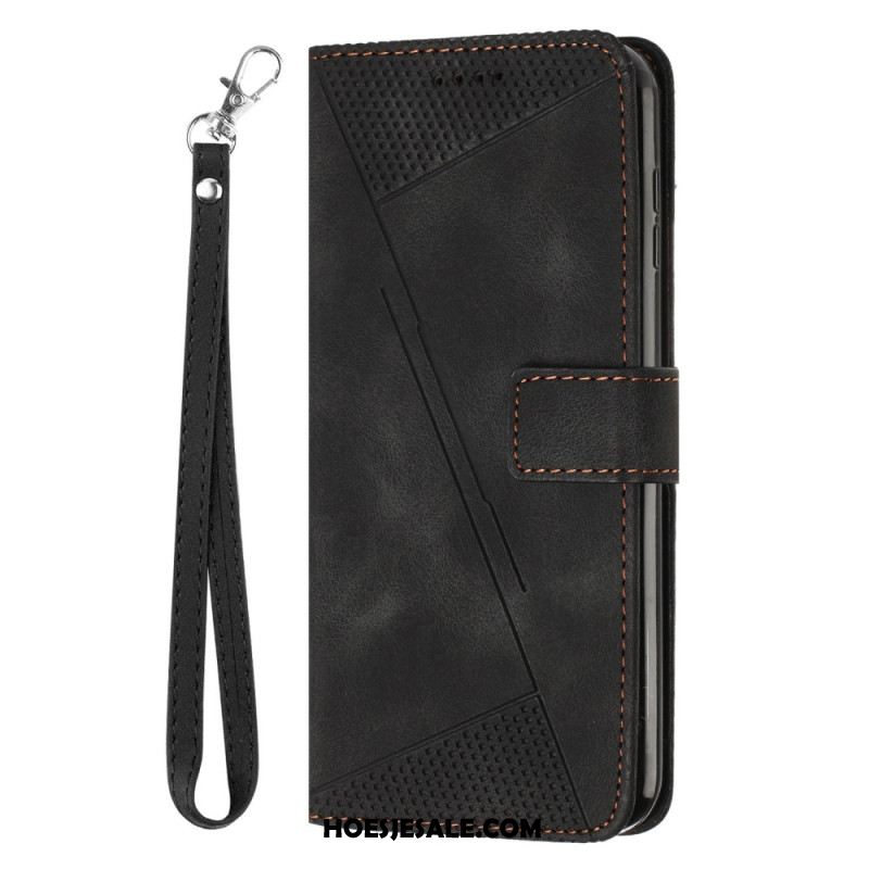 Flip Case Leren Sony Xperia 10 Vi Riemdriehoek