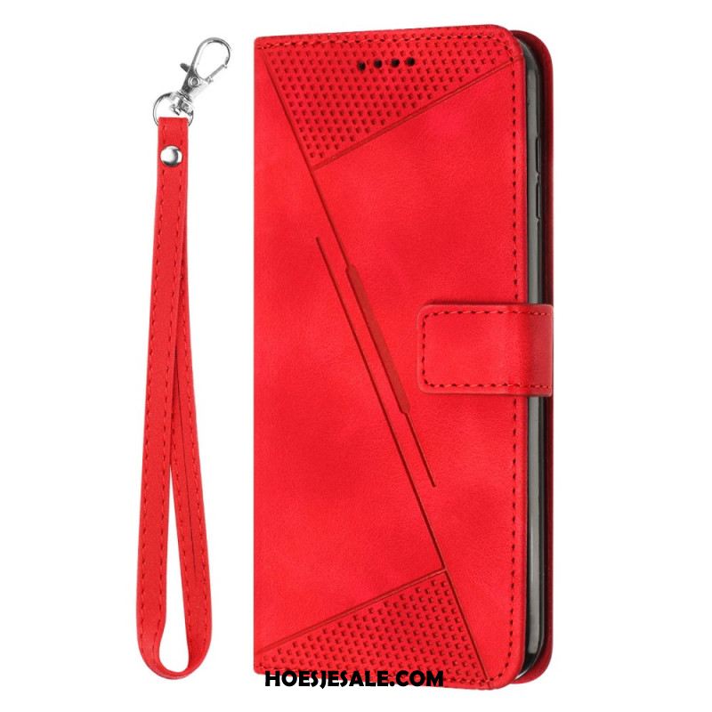 Flip Case Leren Sony Xperia 10 Vi Riemdriehoek