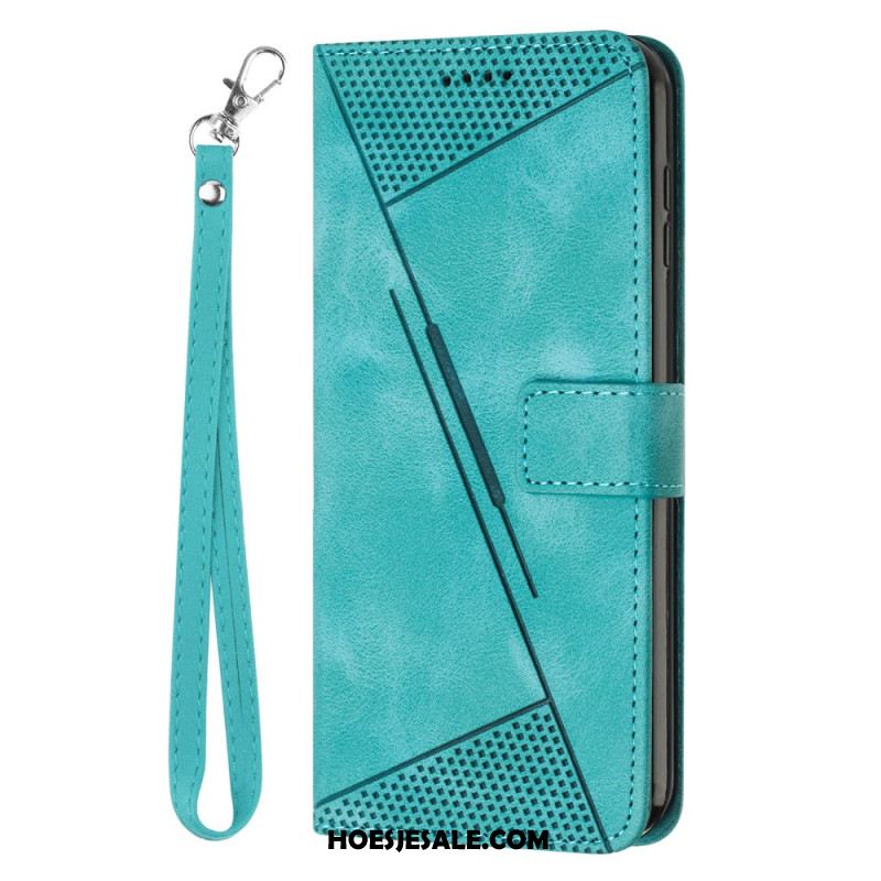 Flip Case Leren Sony Xperia 10 Vi Riemdriehoek