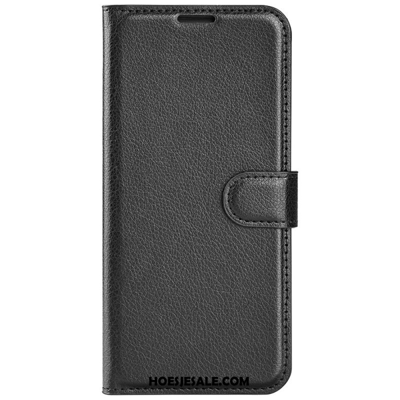 Flip Case Leren Xiaomi Redmi Note 13 4g Klassiek Litchi Kunstleer