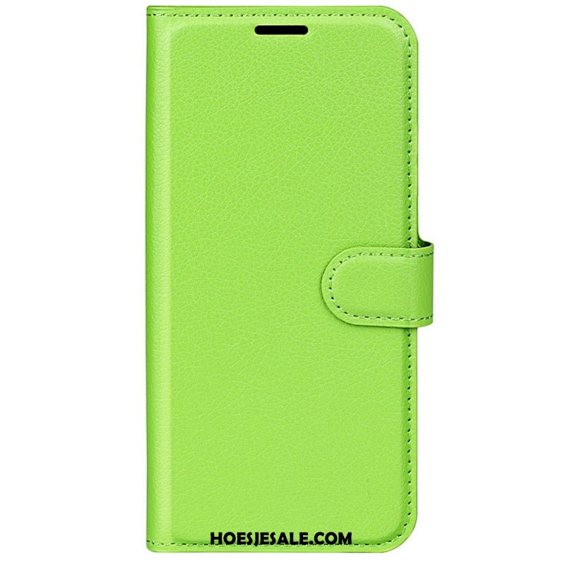 Flip Case Leren Xiaomi Redmi Note 13 4g Klassiek Litchi Kunstleer