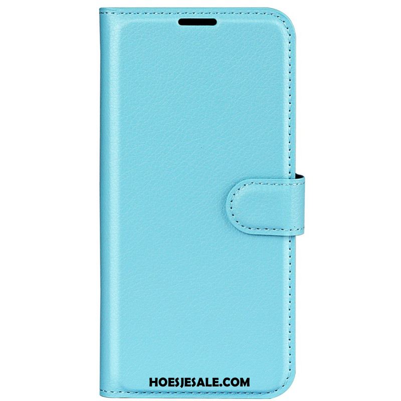 Flip Case Leren Xiaomi Redmi Note 13 4g Klassiek Litchi Kunstleer