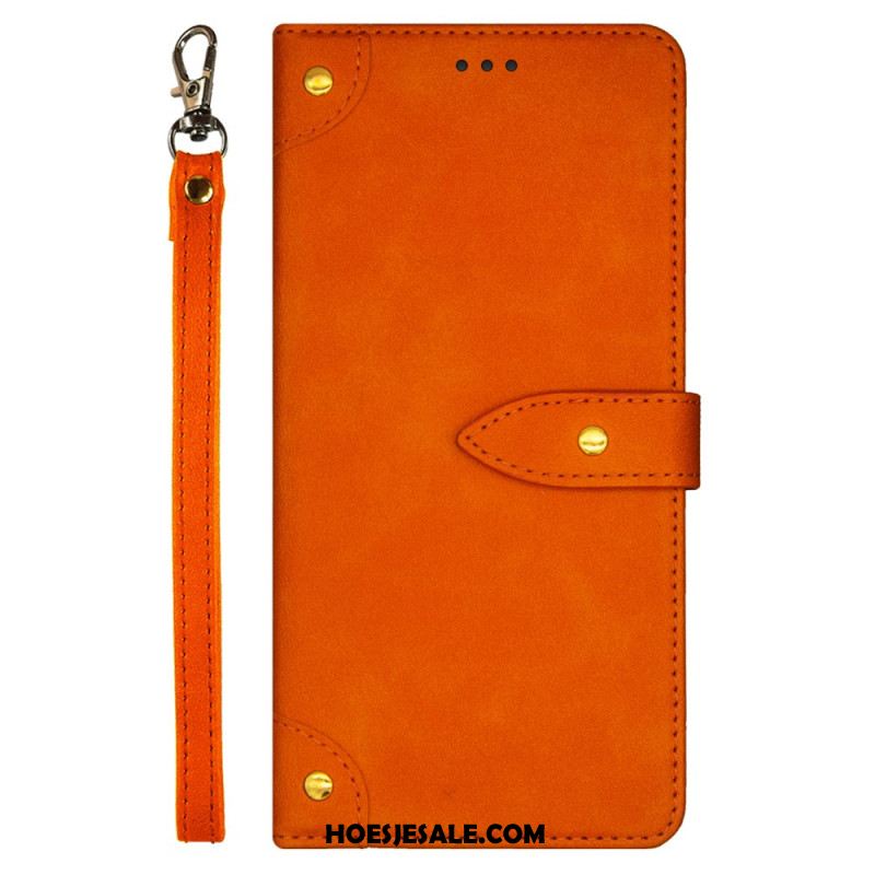 Flip Case Leren Xiaomi Redmi Note 13 Pro Plus 5g Idewei Decoratieve Klinknagels