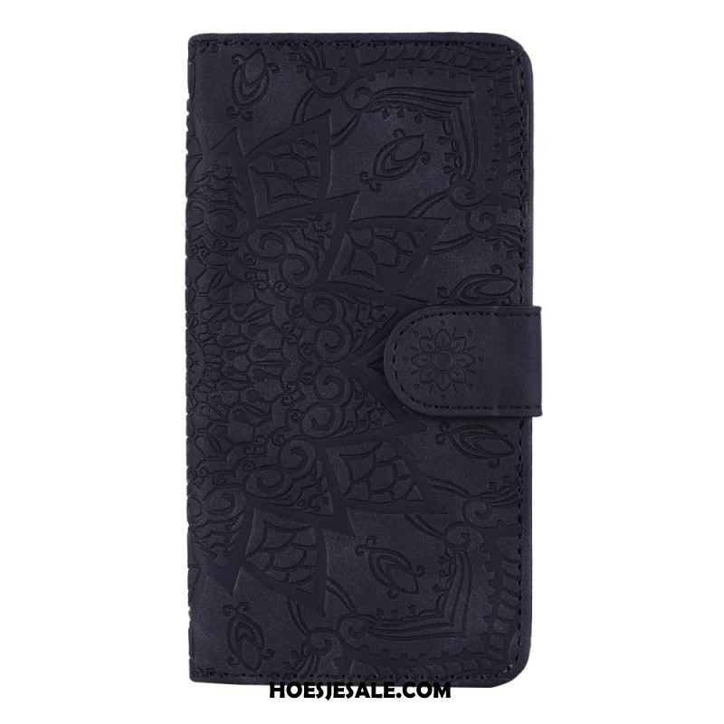 Flip Case Leren iPhone 16 Mandala Suède-effect