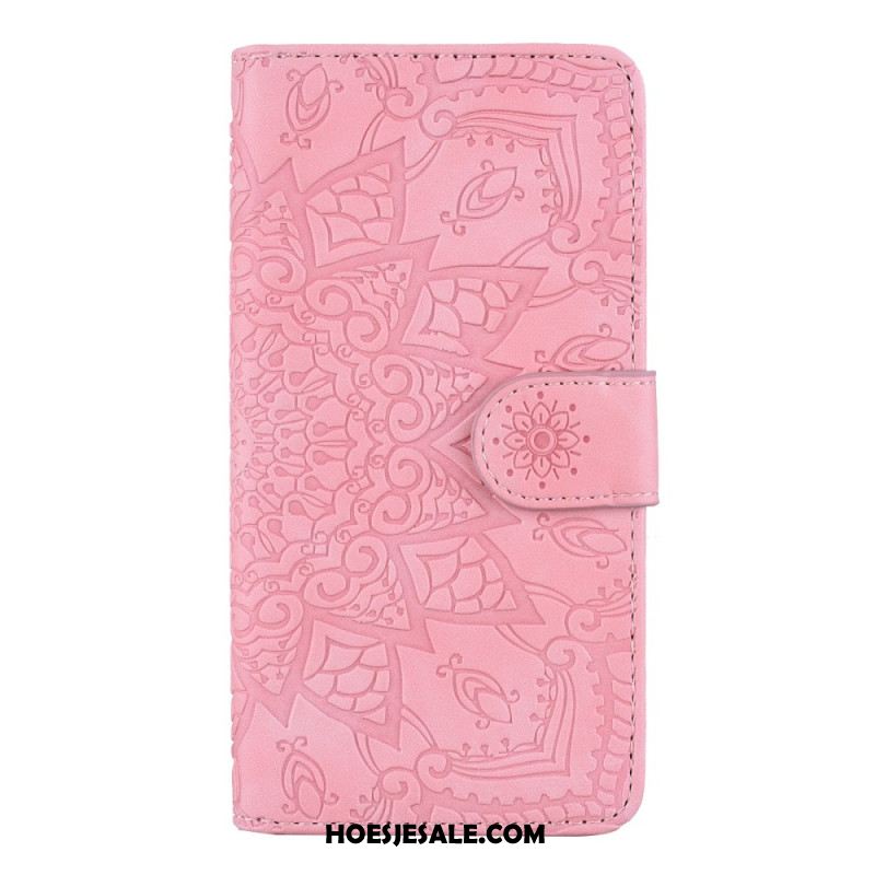 Flip Case Leren iPhone 16 Mandala Suède-effect