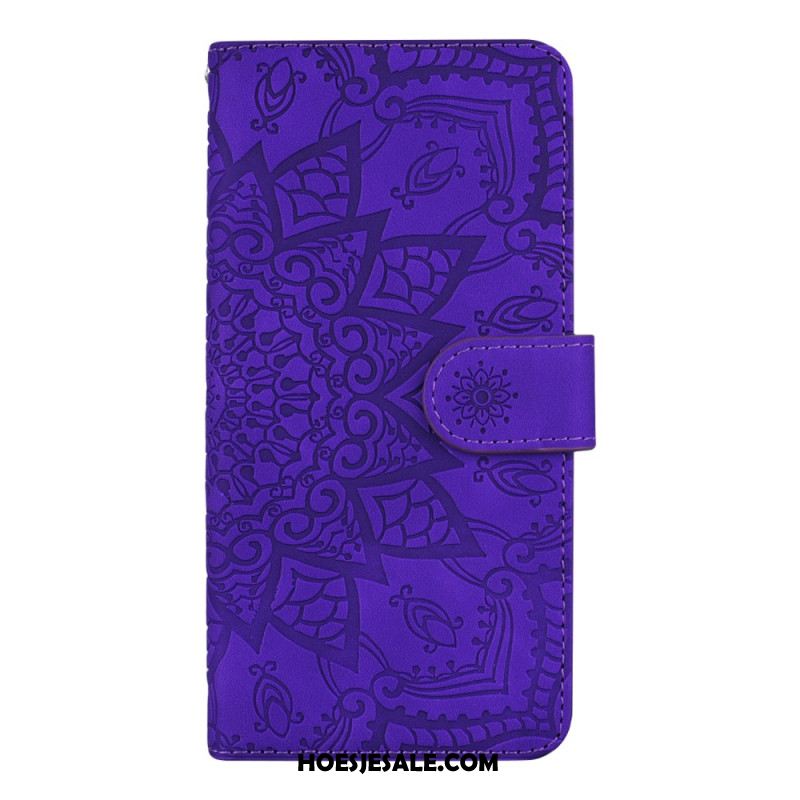 Flip Case Leren iPhone 16 Mandala Suède-effect