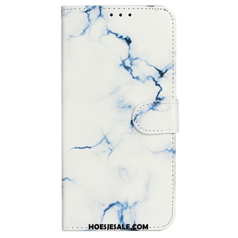 Flip Case Leren iPhone 16 Marmereffect