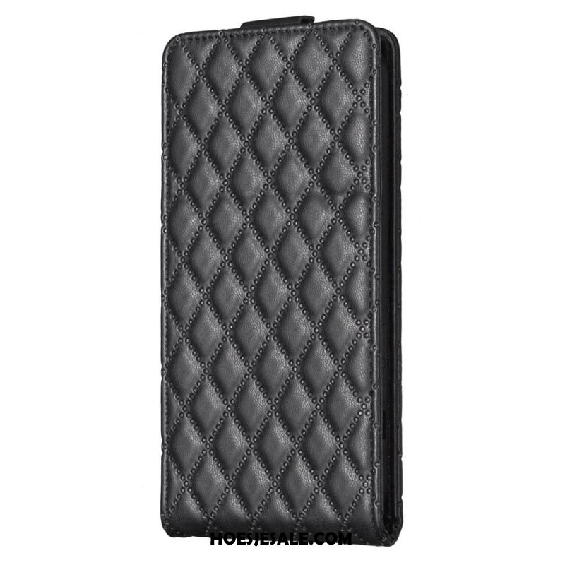 Flip Case Leren iPhone 16 Pro Gewatteerde Verticale Klep