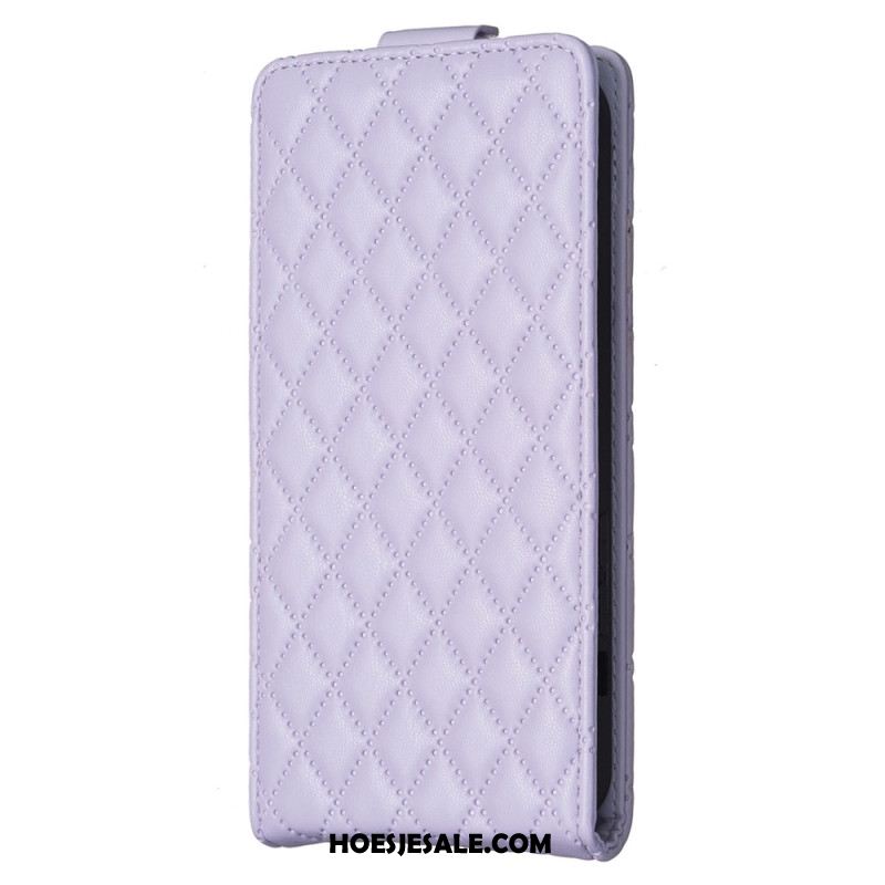 Flip Case Leren iPhone 16 Pro Gewatteerde Verticale Klep