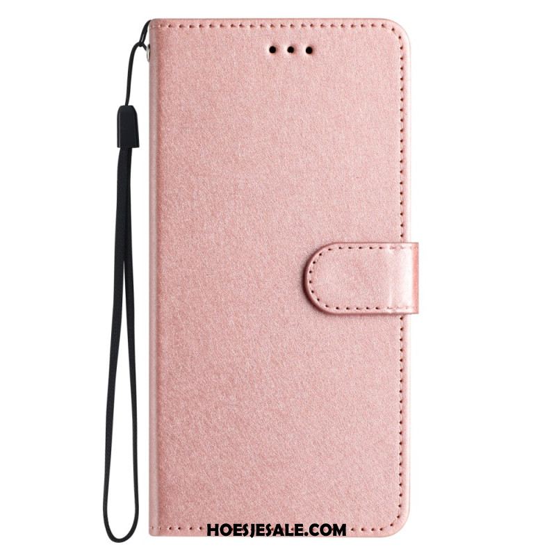 Flip Case Leren iPhone 16 Zijdetextuur