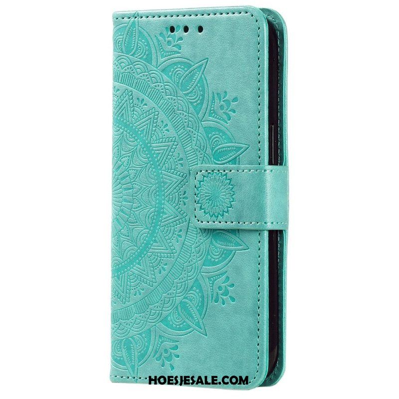 Flip Case voor Huawei Mate 50 Pro Mandala Zon Met Lanyard