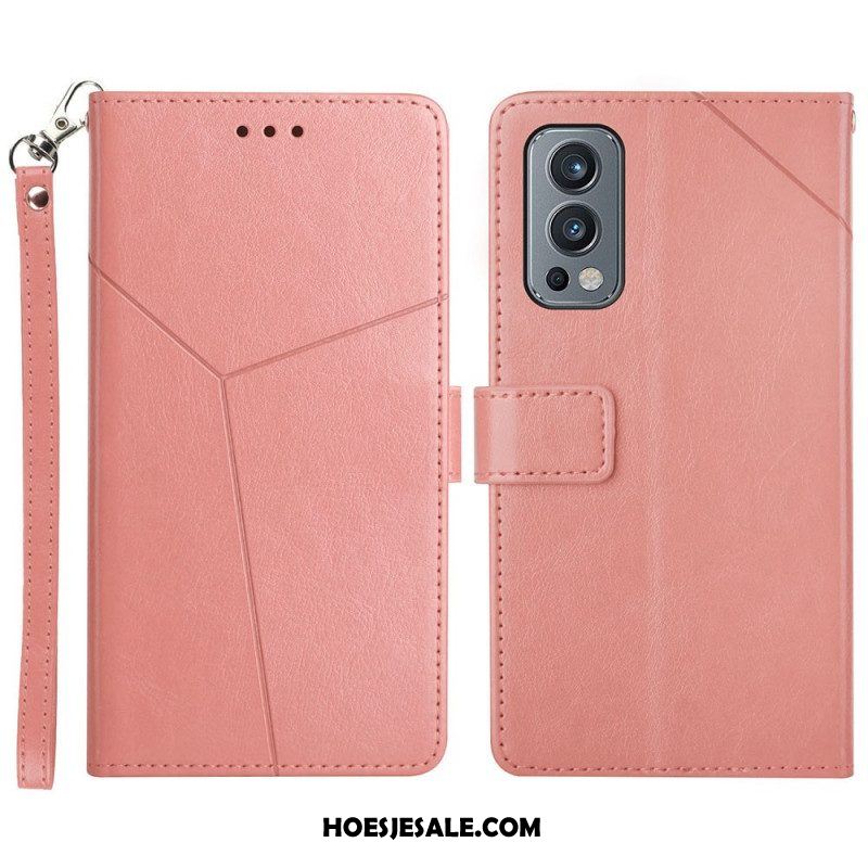 Flip Case voor OnePlus Nord 2 5G Stijl Leer Geo Y Design