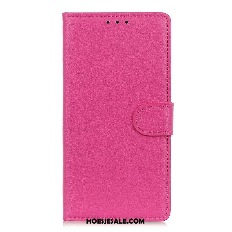 Flip Case voor Samsung Galaxy S21 5G Traditioneel Litchi Kunstleer