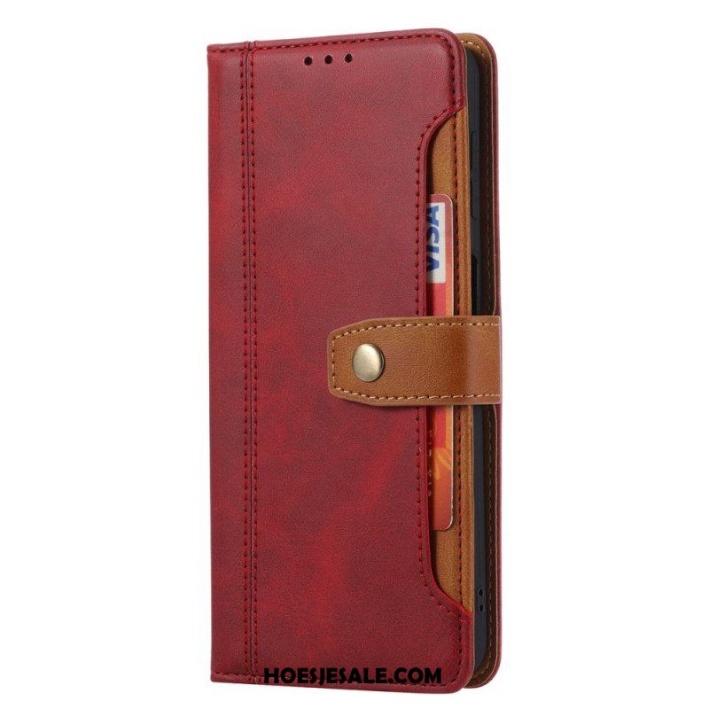 Flip Case voor Samsung Galaxy S22 5G Kunstleer Met Riem