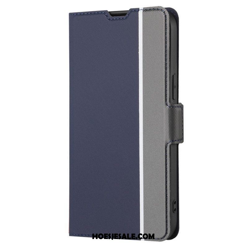 Flip Case voor Samsung Galaxy S23 Plus 5G Ultrafijn Tweekleurig