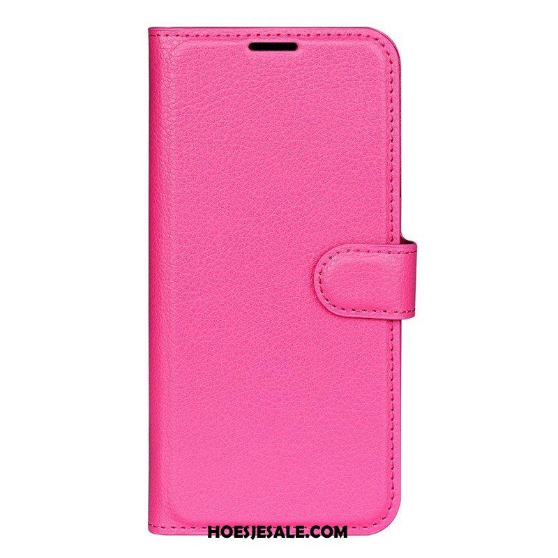 Flip Case voor Sony Xperia 10 IV Klassiek Lychee Kunstleer