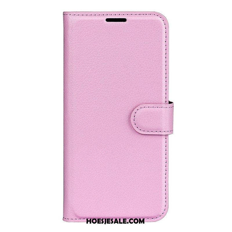 Flip Case voor Sony Xperia 10 IV Klassiek Lychee Kunstleer