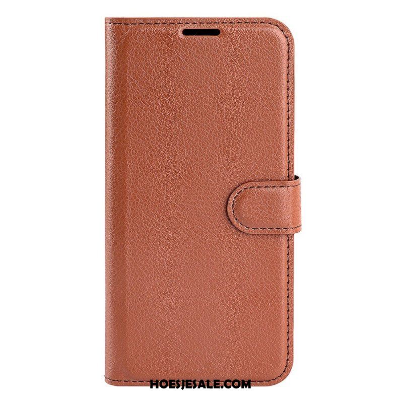 Flip Case voor Sony Xperia 10 IV Klassiek Lychee Kunstleer