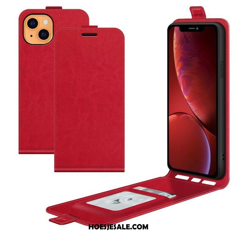 Flip Case voor iPhone 13 Mini Folio-hoesje Verticale Flap Leer Effect