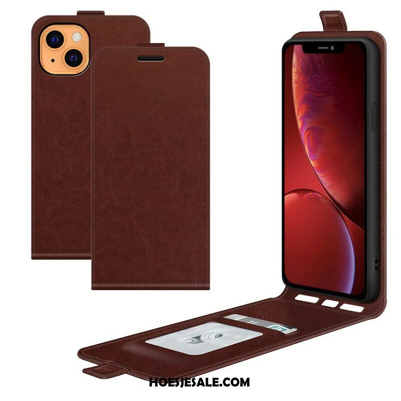 Flip Case voor iPhone 13 Mini Folio-hoesje Verticale Flap Leer Effect