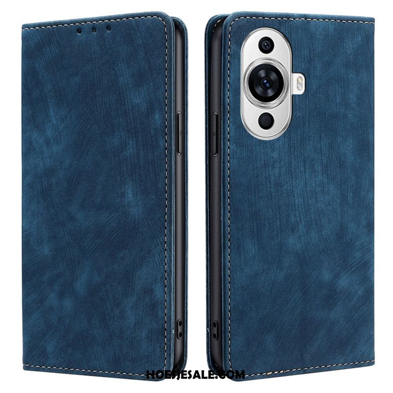 Folio-hoesje Huawei Nova 12s Suède-effect Bescherming Hoesje