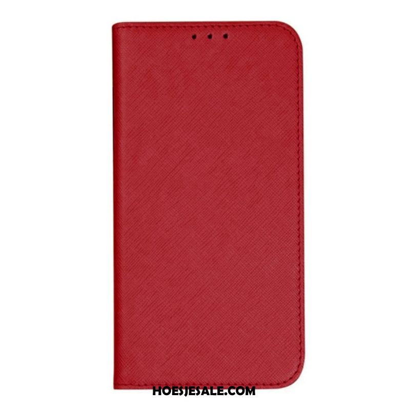 Folio-hoesje Oneplus 12 5g Kruistextuur Bescherming Hoesje