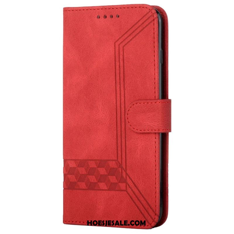 Folio-hoesje Oneplus 12 5g Ruit- En Lijnpatroon Met Band