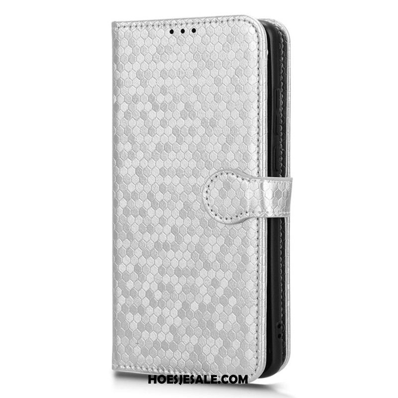 Folio-hoesje Oneplus 12 5g Telefoonhoesje Glanzende Stippelband