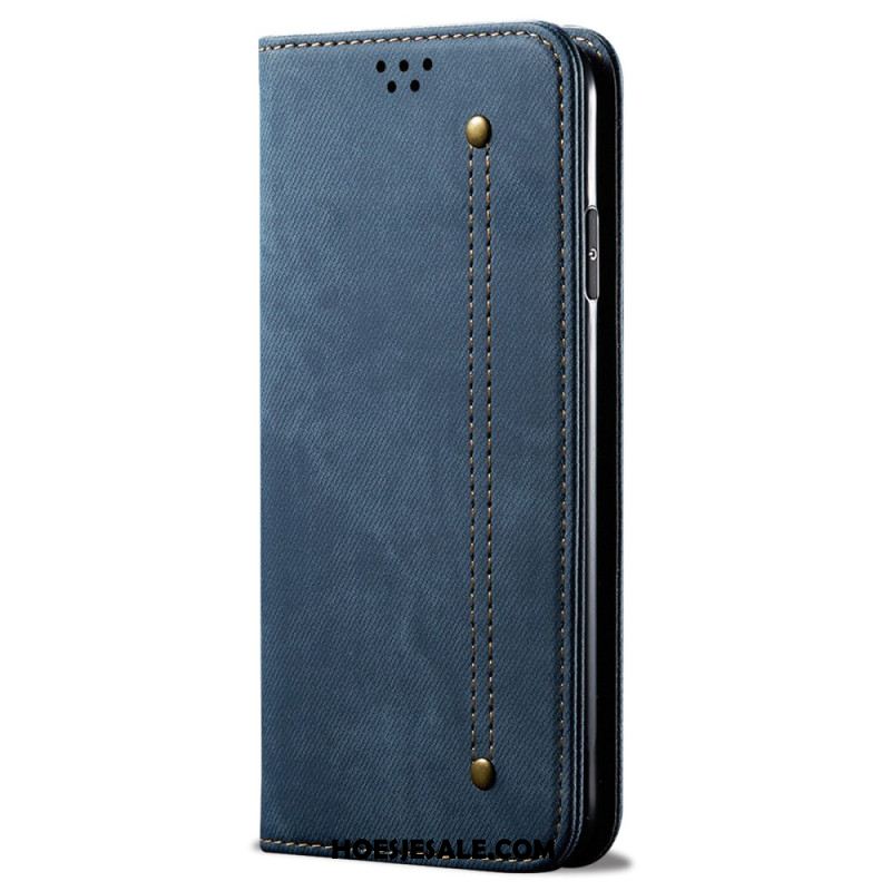 Folio-hoesje Oneplus 12r Jeansstof Bescherming Hoesje