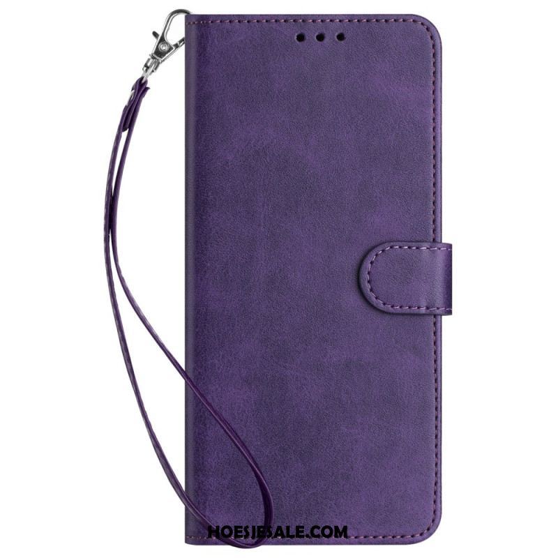 Folio-hoesje Oppo Reno 12 5g Telefoonhoesje Ledereffect Met Riem