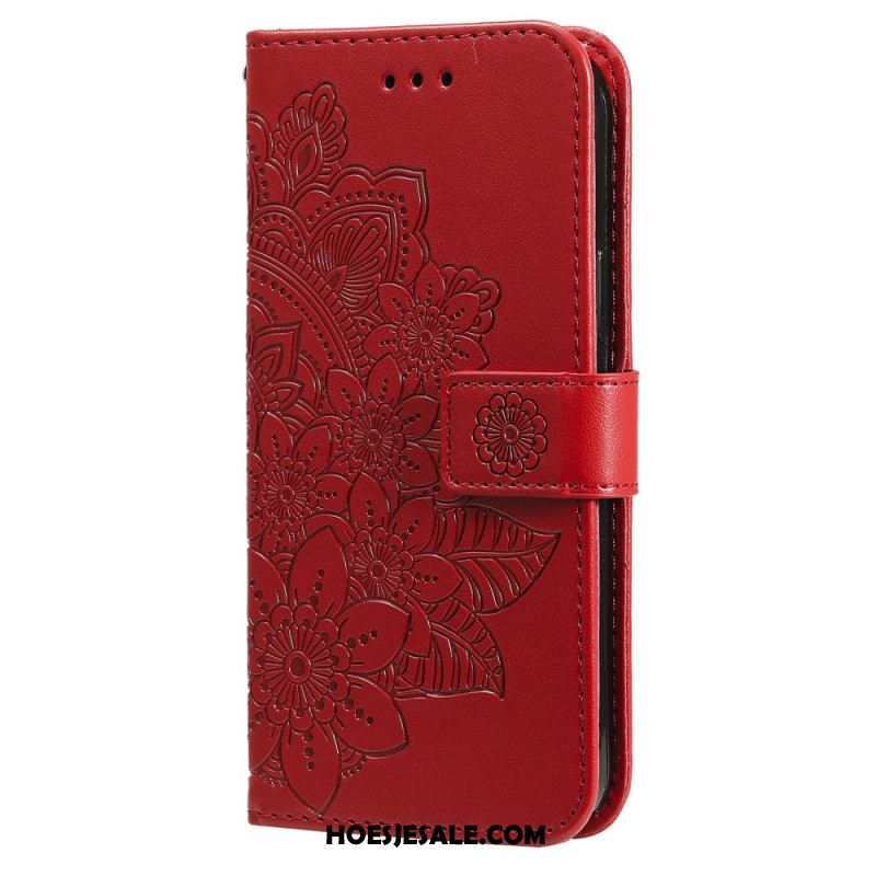 Folio-hoesje Samsung Galaxy A55 5g Telefoonhoesje Bloemenmandala Met Bandje