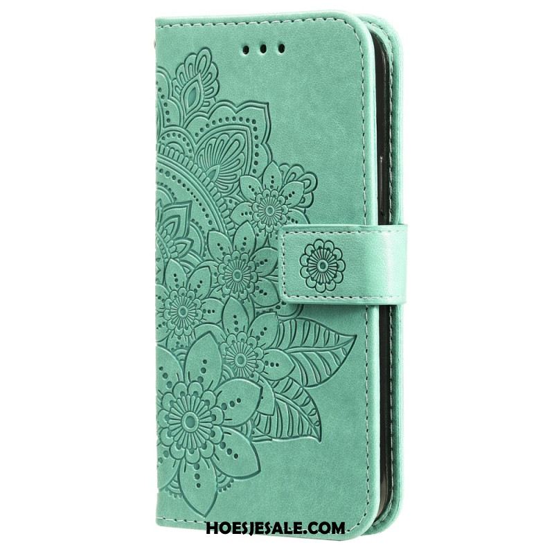 Folio-hoesje Samsung Galaxy A55 5g Telefoonhoesje Bloemenmandala Met Bandje