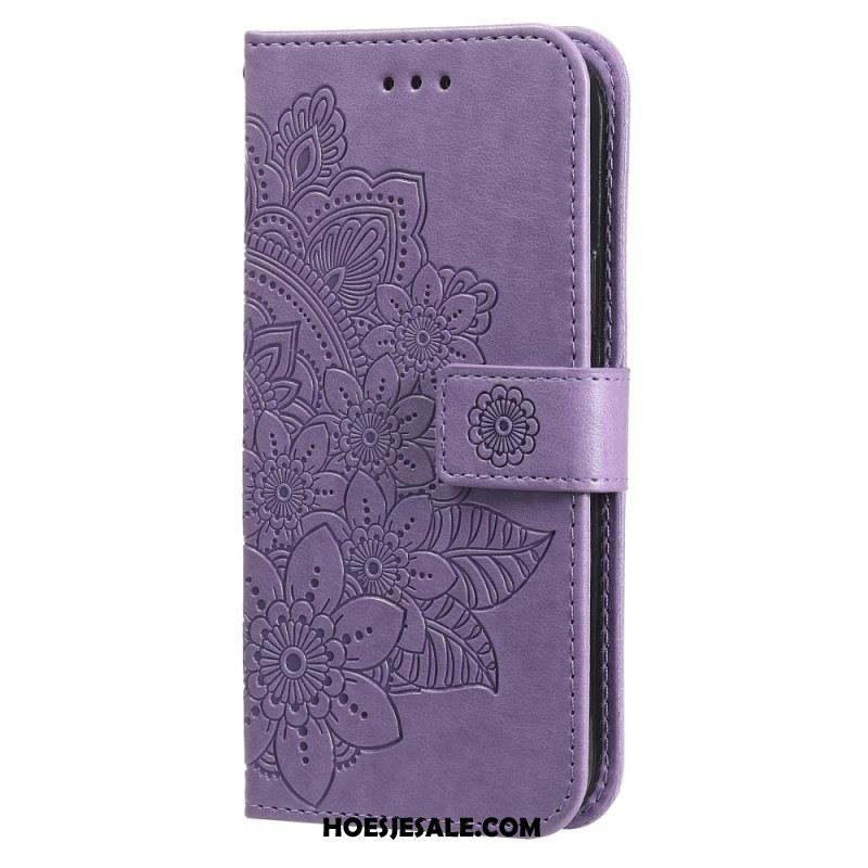 Folio-hoesje Samsung Galaxy A55 5g Telefoonhoesje Bloemenmandala Met Bandje