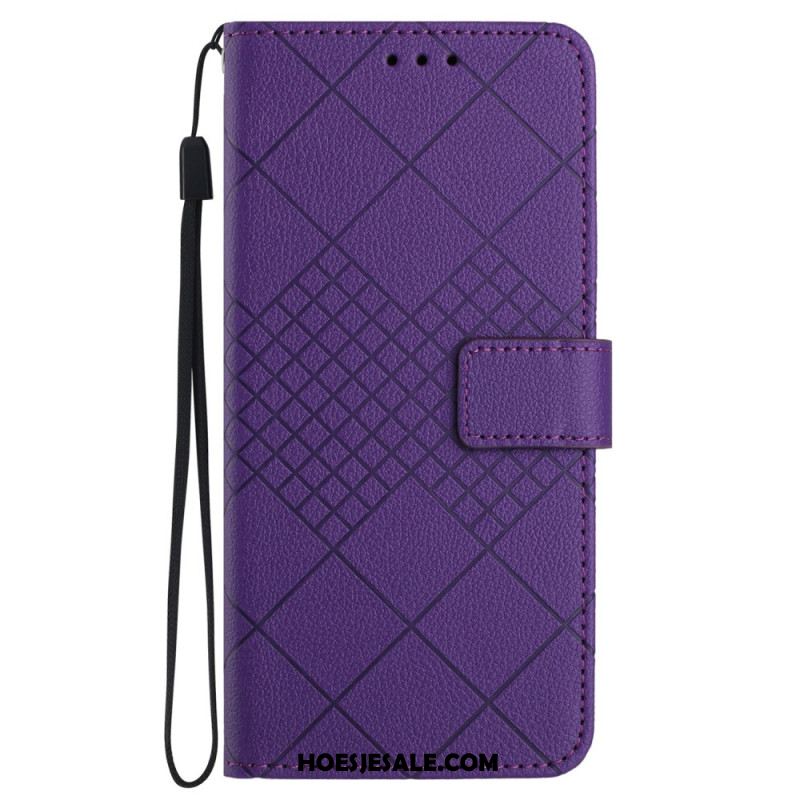 Folio-hoesje Samsung Galaxy M55 5g Telefoonhoesje Litchi Diamanttextuur